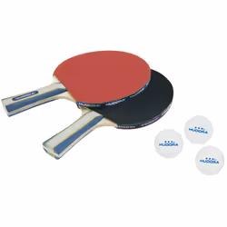HUDORA S01MTX, Raquette de tennis de table, Noir, Rouge, Bois, Bois, 2 pièce(s), Balle de tennis de table