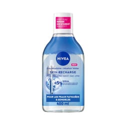 NIVEA Eau Micellaire Démaquillante Visage au Sérum Panthenol pour Peau Fatiguée 400 ml - Soin Hydratant Nettoyant