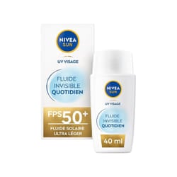 NIVEA Soins Solaires | Fluide Visage Quotidien Invisible SPF 50+ | Protection UV Très Haute | 40 ml