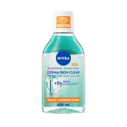 NIVEA Derma Skin Clear : Eau Micellaire Visage Infusée au Sérum pour une peau nette et purifiée - 400 ml