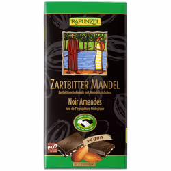 Rapunzel 1430120, Chocolat noir, 80 g, Amande, 2346 kJ, 564 kcal, 39,27 g