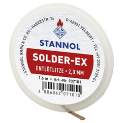 Stannol - Tresse à dessouder Solder Ex Longueur 1.6 m Largeur 2.0 mm flux imprégné S66512