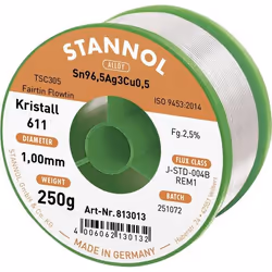 Stannol 813013, Fil à souder, Gris, 1 pièce(s), 1 mm, 250 g