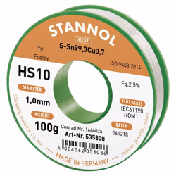 fabricant et numéro du fabricant Stannol631906 données techniques Poids: 100 g Ø des fils: 1 mm informations supplémentaires  ...