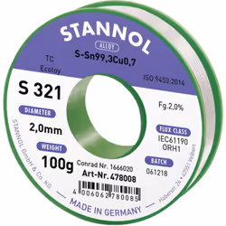 Informations techniques ISO 9453:2014 S-SN99,3Cu0,7 IEC 61190-1-3 ORH1 / 2.1.2.A Teneur en flux 2 % Informations techniques A ...
