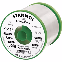 description Le fil à souder pour l'électronique de la série KS est un produit répondant aux exigences les plus strictes en ma ...