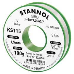 Stannol - tain à souder KS115 3,0% 1,5MM 100G 573256 S66465