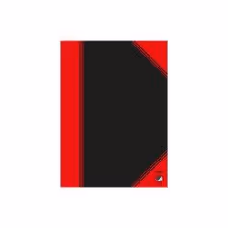 Bantex 100302832, Monochromatique, Noir, Rouge, A5, 96 feuilles, 70 g/m², Livre broché