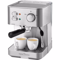 ProfiCook PC-ES 1109, Machine à expresso, 1,5 L, Café moulu, 1050 W, Acier inoxydable