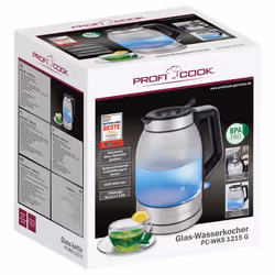 ProfiCook PC-WK 1215 G bouilloire 1,7 L 2200 W Transparent