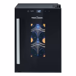 ProfiCook PC-WK 1230, Refroidisseur de vin compresseur, Pose libre, 6 bouteille(s), G, Lumière intérieure, Noir