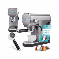 ProfiCook PC-ES-KA 1265, Machine à expresso, 1 L, Café moulu, 1360 W, Acier inoxydable