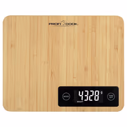 ProfiCook KW1271, Balance de ménage électronique, 5 kg, 1 g, Bambou, Bambou, Comptoir
