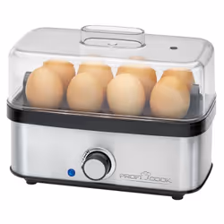 ProfiCook PC-EK 1275, 8 œufs, Acier inoxydable, Tritan, Rotatif, Noir, Acier inoxydable, 400 W