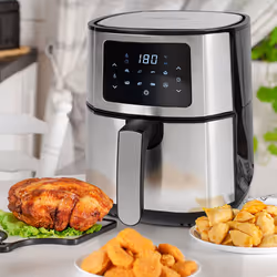ProfiCook PC-FR 1239 H Unique 5,5 L Autonome Friteuse d’air chaud Noir, Acier inoxydable