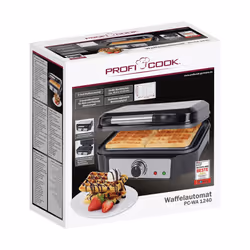 ProfiCook PC-WA 1240 2 gauffre(s) 1000 W Noir, Acier inoxydable