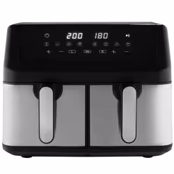 ProfiCook PC-FR 1296 H, Friteuse, 9 L, Double, Noir, Argent, Autonome
