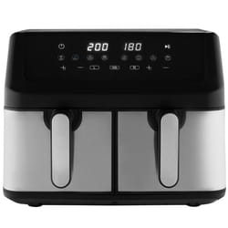 ProfiCook PC-FR 1296 H Double 9 L Autonome Friteuse Noir, Argent