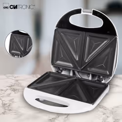 Clatronic ST 3477 gaufrier et appareil à croque-monsieur 750 W Blanc - Vue supplémentaire 4