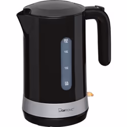 Clatronic WK 3452, 1,8 L, 2200 W, Noir, Indicateur de niveau d'eau, Arrêt de sécurité en cas de surchauffe, Sans fil