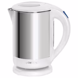 Clatronic WKS 3437, 1,7 L, 2400 W, Acier inoxydable, Blanc, Indicateur de niveau d'eau, Arrêt de sécurité en cas de surchauff ...