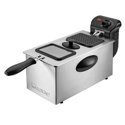 Clatronic FR 3587 Unique 3 L Autonome 2000 W Friteuse Noir, Acier inoxydable