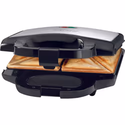 Clatronic ST 3628 gaufrier et appareil à croque-monsieur 750 W Noir, Acier inoxydable