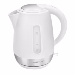 Clatronic WK 3691, 1,7 L, 2200 W, Blanc, Plastique, Acier inoxydable, Indicateur de niveau d'eau, Arrêt de sécurité en cas de ...