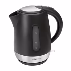 Clatronic WK 3691, 1,7 L, 2200 W, Noir, Acier inoxydable, Indicateur de niveau d'eau, Arrêt de sécurité en cas de surchauffe