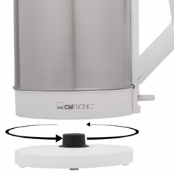 Clatronic WKS 3692 bouilloire 1,5 L 2200 W Acier inoxydable, Blanc