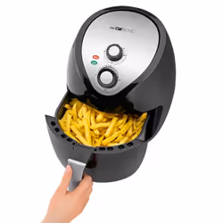 Clatronic FR 3699 H Unique 3,6 L Autonome 1400 W Friteuse d’air chaud Noir, Argent