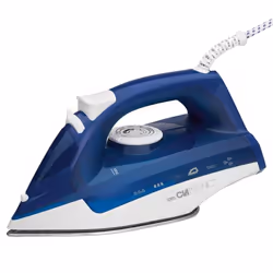 Clatronic DB 3704, Fer à vapeur, Semelle en acier inoxydable, Bleu, Blanc, 0,25 L, 2200 W, 220 - 240 V