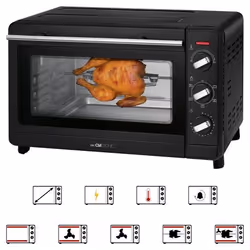 Clatronic MBG 3728 30 L 1500 W Noir, Acier inoxydable Grill