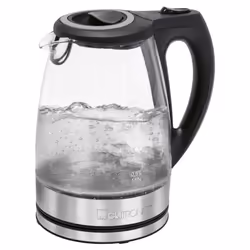Clatronic WKS 3744 G bouilloire 1,7 L 2200 W Noir, Gris, Acier inoxydable, Transparent
