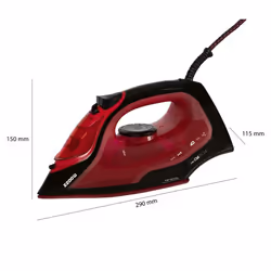 Clatronic DB 3752 Fer à repasse à sec Semelle en céramique 2200 W Rouge, Noir