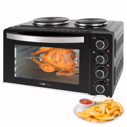 Clatronic KK 3786, Plaque de cuisson de table, Noir, Rotatif, Acier inoxydable, Avant droit, Plaque scellée