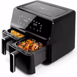 Clatronic FR 3804 H, Friteuse d’air chaud, 8 L, 80 °C, 200 °C, Double, Noir