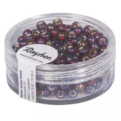 Rayher Hobby 14383289 Perle en forme de graine Verre Rouge