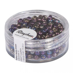 Rayher Hobby 14383318 Perle en forme de graine Verre Violet