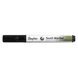 Rayher Hobby Marqueur couvrant pour textile, noir pointe ronde 2-4mm, avec valve