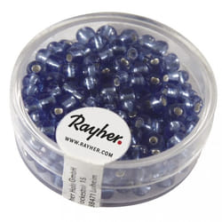 Rayher Hobby 1430008 Perle en forme de graine Verre Bleu