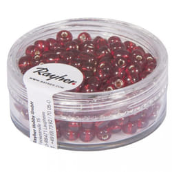 Rayher Hobby 1430018 Perle en forme de graine Verre Rouge