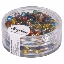 Rayher Hobby 1430049, Verre, Multicolore, Perle en forme de graine