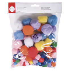 Rayher Hobby 7651549, pompons décoratifs, Multicolore, 100 pièce(s)