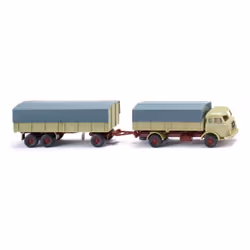 Wiking 041702, Modèle de camion de livraison, Pré-assemblé, 1:87, Pritschenhängerzug (Henschel), unisexe, 2 pièce(s)