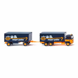Wiking 045703, Modèle de camion de livraison, Pré-assemblé, 1:87, Kofferhängerzug (Scania 111), unisexe, "ASG"