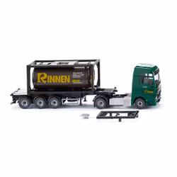 Wiking 053606, Modèle de camion de livraison, Pré-assemblé, 1:87, Tankcontainersattelzug 20' (MAN TGX Euro 6c), unisexe, "Rin ...