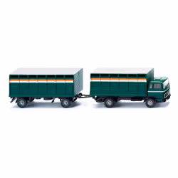 Wiking 056503, Modèle de camion de livraison, Pré-assemblé, 1:87, Viehtransporthängerzug (MB), unisexe, 2 pièce(s)