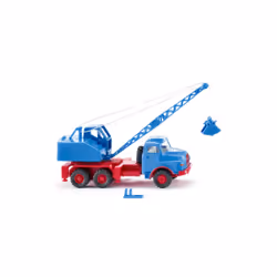 Wiking 066206, Modèle de grue mobile, Pré-assemblé, 1:87, MAN/Fuchs, unisexe, Bleu, Rouge