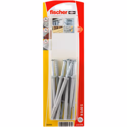Fischer 522323, Kit de fiches murales et vis, Brique, Béton, Cruciforme, PZ2, 80 mm, 6 mm